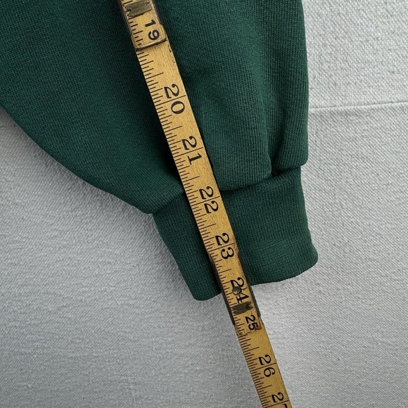 90s Vintage LL Bean X Russell Athletic Men's Large Green Henley Sweatshirt USA - Picture 12 of 14